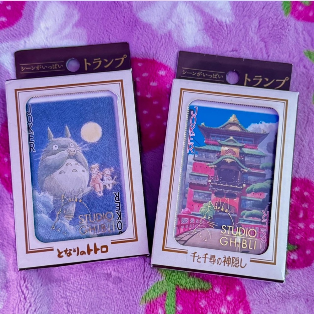 Studio Ghibli Playing Cards Set NWT — My Neighbor Totoro & Spirited Away Illustr